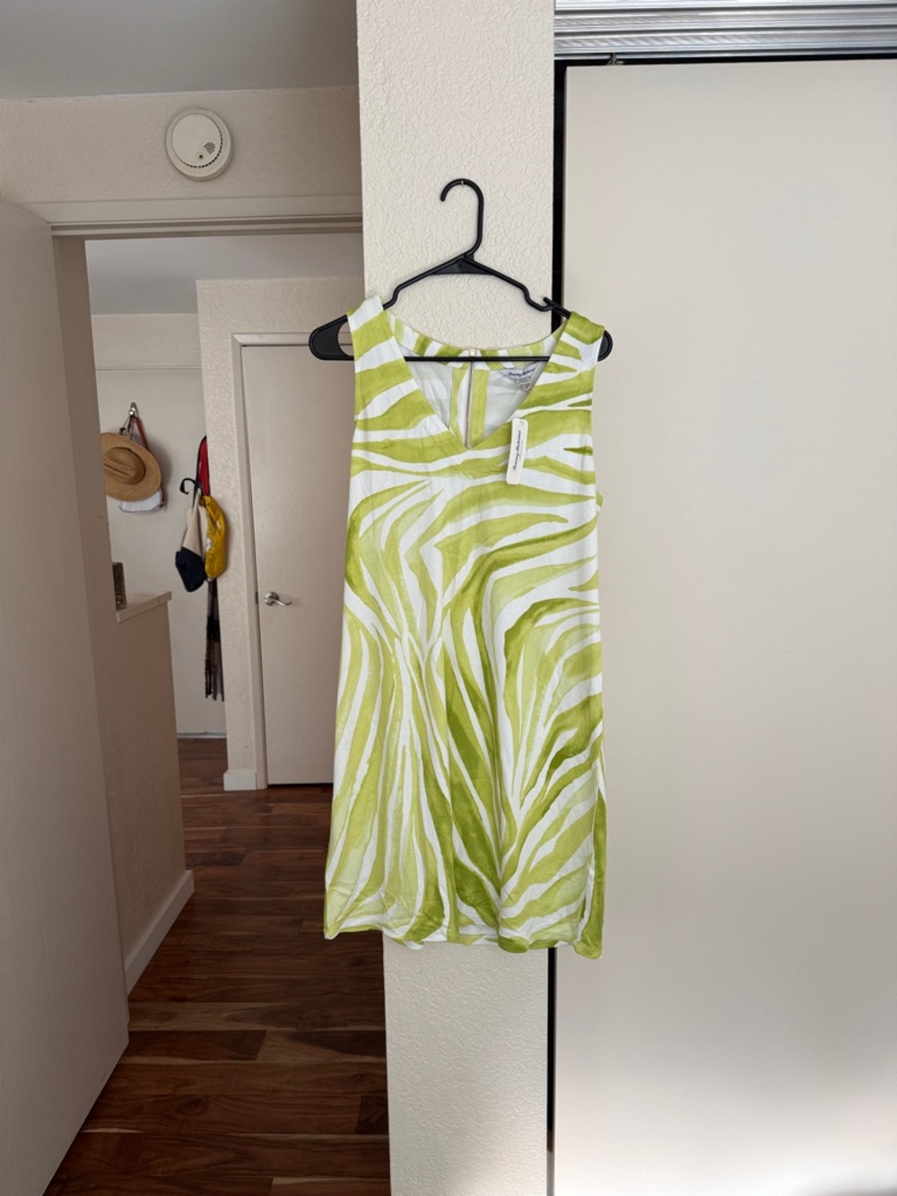 Tommy Bahama Lime Green and White Zebra Print Dress